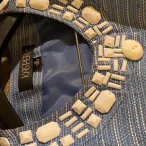 Women Silvery Blue and White 2 PCs suit